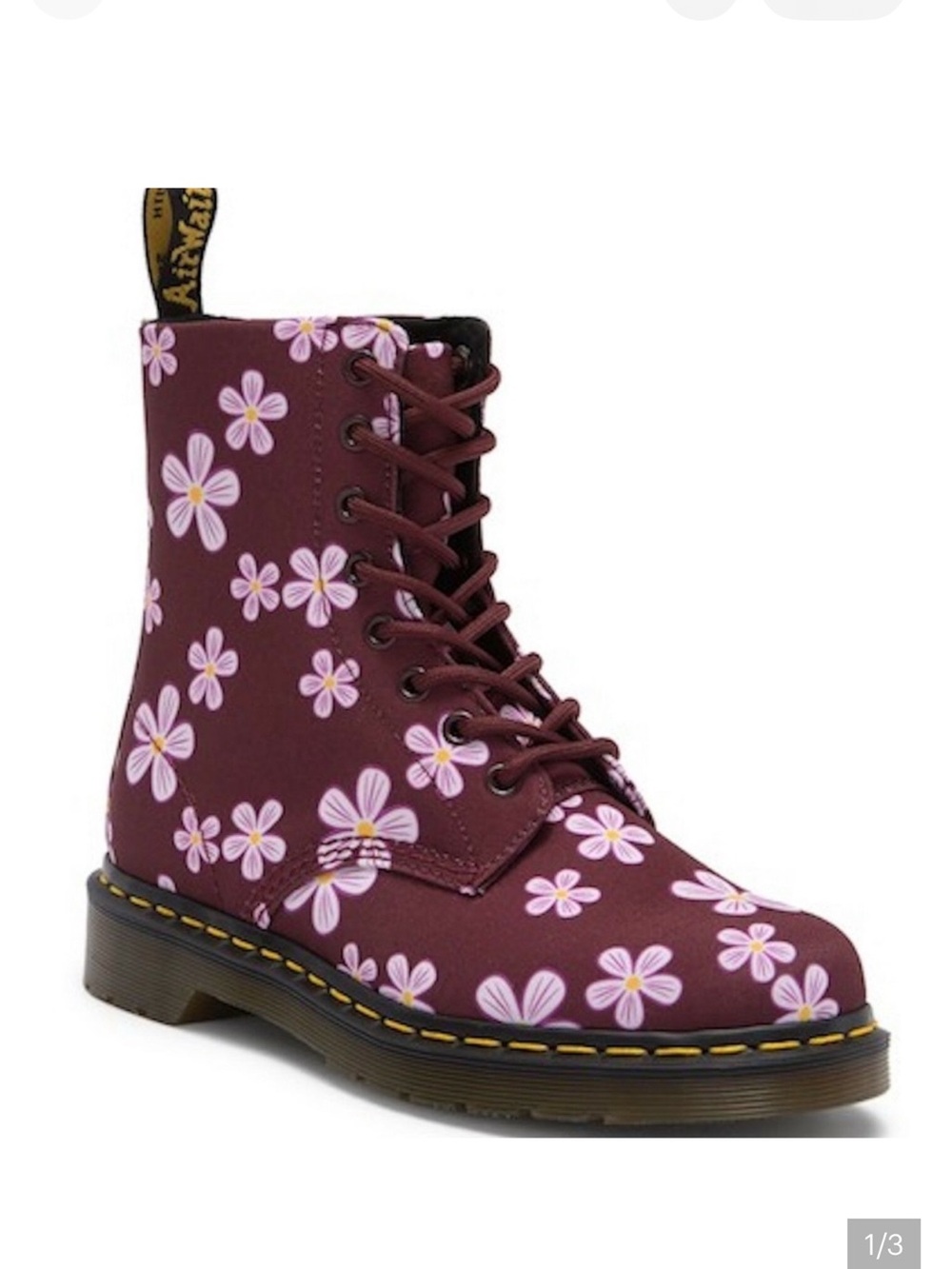 Dr. Martens Floral Pink Lace-Up Women's Boots